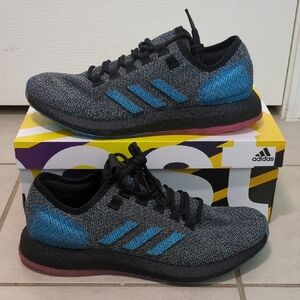 NEW! adidas PureBOOST LTD, Men's Black and Blue Running Sneakers